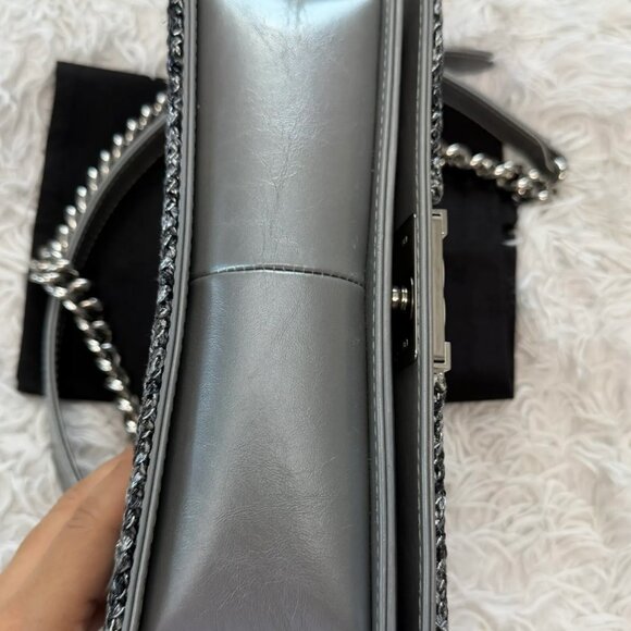 Chanel Silver Medium Boy Chain around bag - Picture 7 of 15